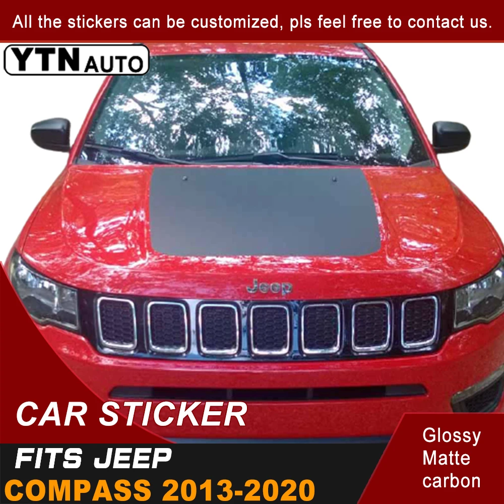 Car Decals For Jeep Compass 2013-2020 TRAILHAWK MATTE BLACK VINYL HOOD Solar panel gasket DECAL STICKER GRAPHIC  Accessories