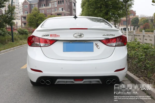 High Quality ABS Material for HYUNDAI ELANTRA 2012 2013 2014 2015 2016 2017 spoiler Car Rear Wing read stop brake lamp LED light
