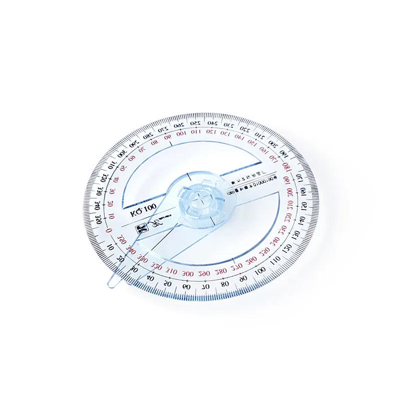 Plastic 360 Degree Protractor Ruler Angle Finder Swing Arm School Office