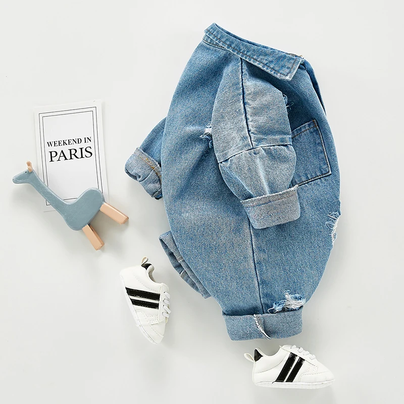 Newborn Baby Clothes Baby Girl Clothes Outfits Baby Boys Rompers Kid Cotton Flexible Hole Denim Costume Girls Infant Jumpsuit