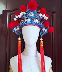 Vintage Wedding Bride Bridegroom Hats For Adults Beijing Opera Hats Chinese Traditional Dance Performance Headwear Festival Prop