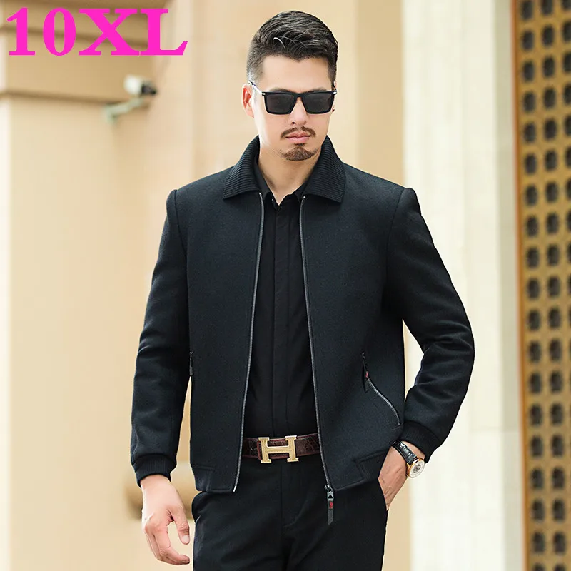 

size plus new 8XL big 7XL Men Windbreak Winter Fashion Mens Overcoat Wool Quality Thick Warm Trench Coat Male Woolen c