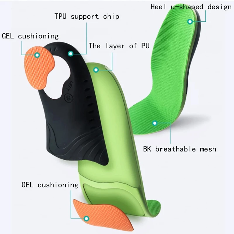 Sapatos ortopédicos Sole Palmilhas, Pés fascite plantar, Suportes de arco, Inserções ortopédicas, Aliviar pés chatos, EVA