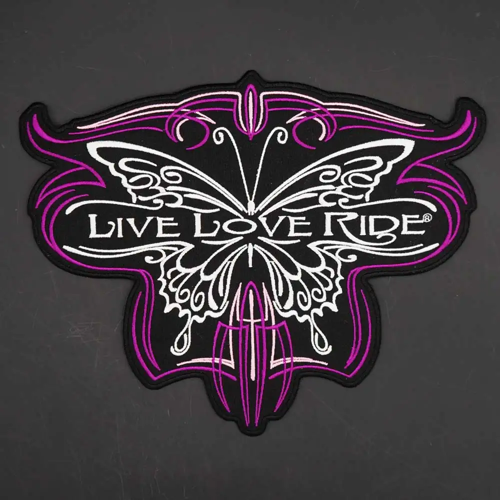 Butterfly Live Love Ride Embroidery Patches Clothes Stickers Apparel Accessories Badge
