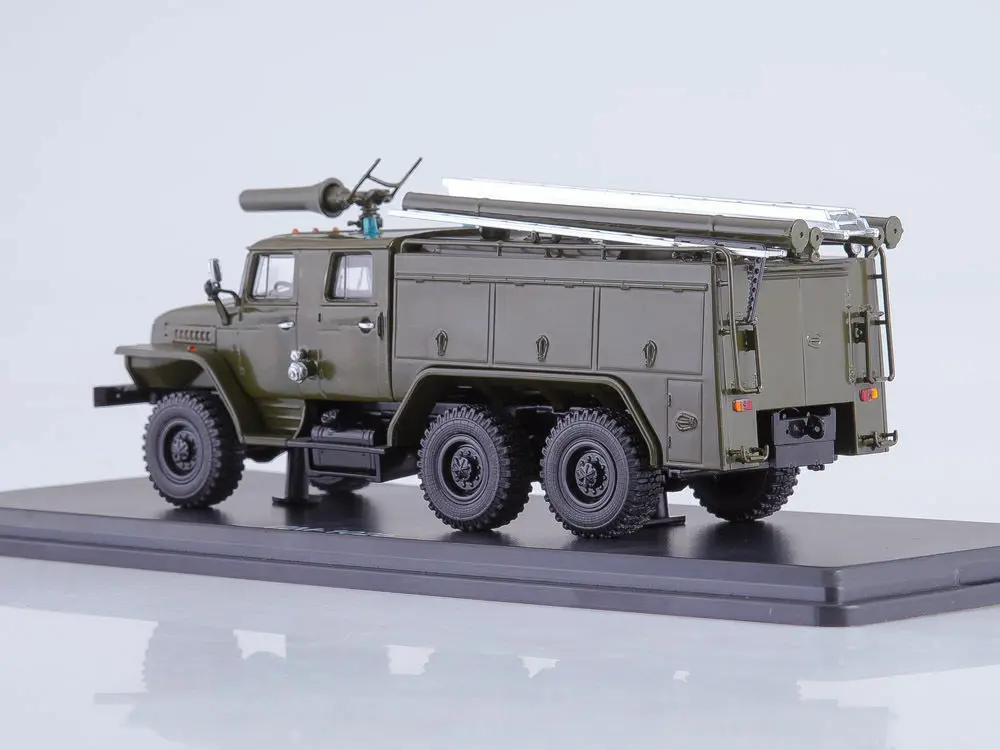 Modelo de arranque a escala 1/43, motor de bomberos militar, PM-102B, AC-40, camión de bomberos fundido a presión, ejército, SSM1233