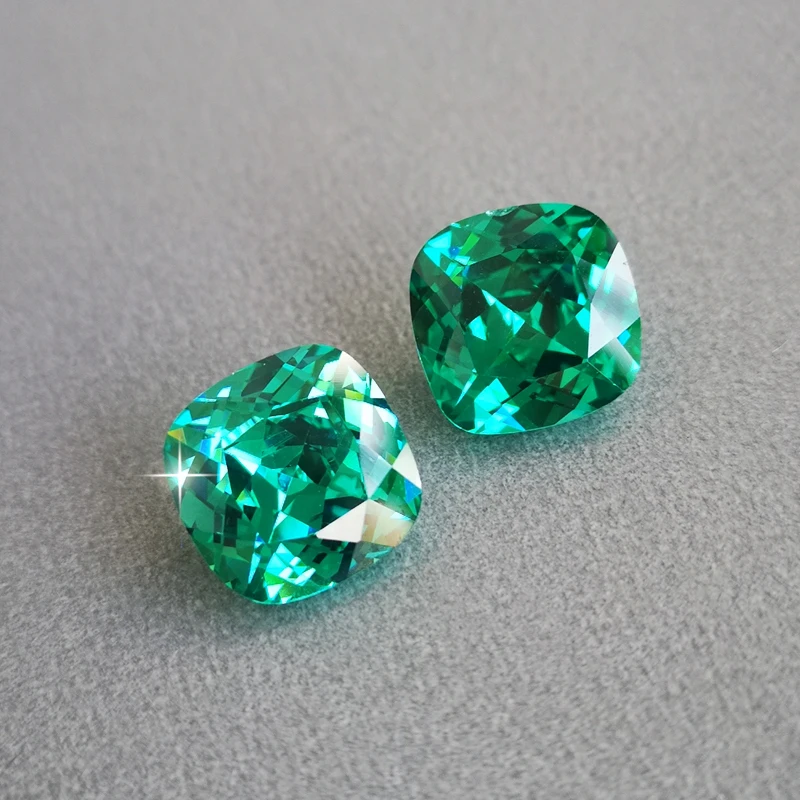 Square Green Paraiba Tourmaline square shape top quality beads loose fancy vivid white stones for jewelry making CZ DIY