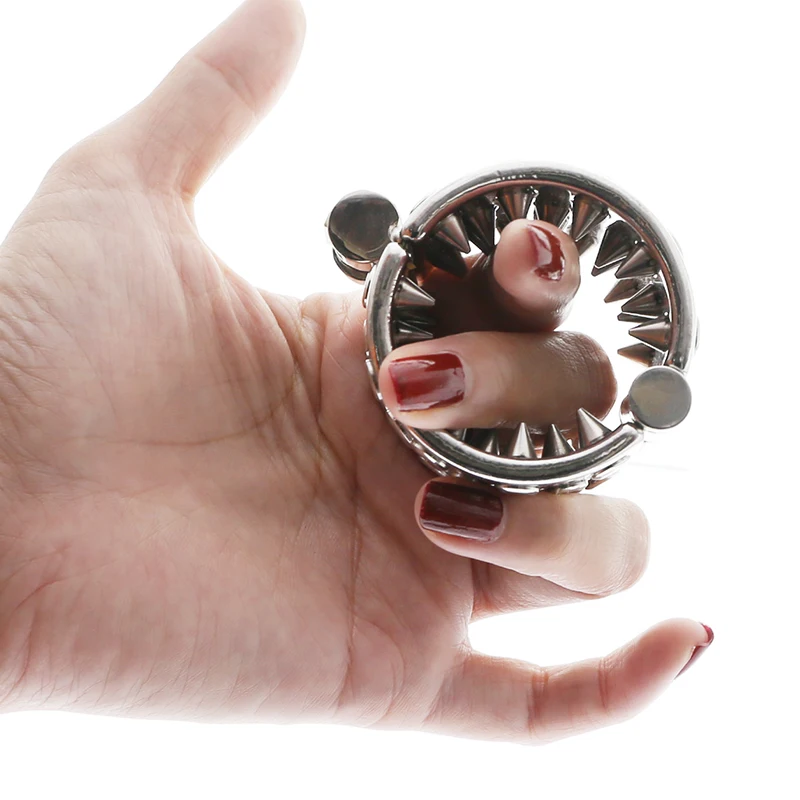CHASTITY RING BRACELET KALI'S TEETH SHARP  Ring Scrotum Pendant  Steel Kalis Teeth Spiked Male Chastity Device Scrotum image 2
