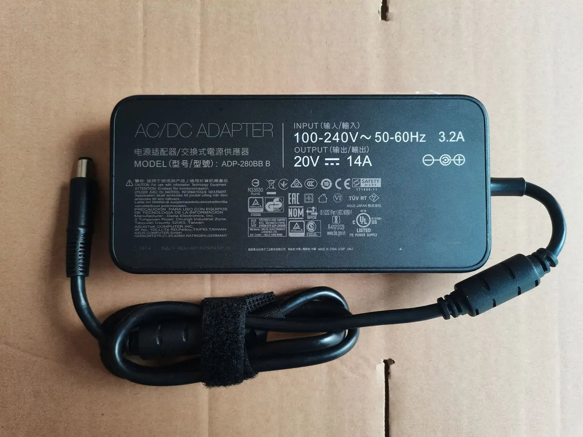 NEW OEM 20V 14A 280W ADP-280BB B 7.4mm Pin AC Adapter For ASUS ROG Swift PG35VQ 90LM03T0-B02370 35