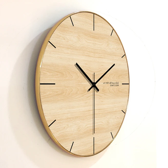 Round Wall Clock Wooden Modern Design Wooden Wall Clock Big Home Christmas Home Decoration Accessories
