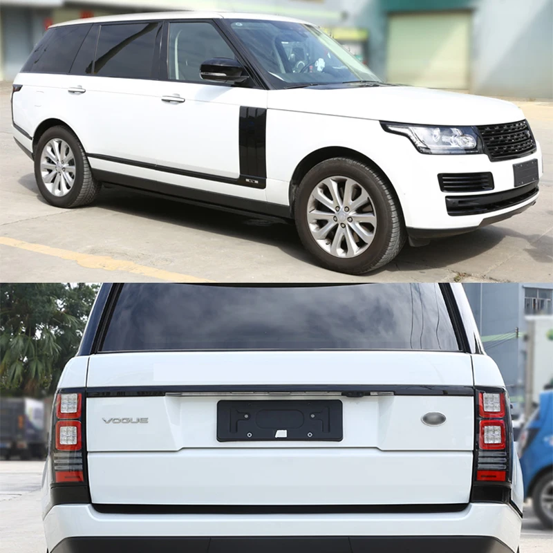 Car Body Front Grille Side Fender Trunk Door Trim Strip Black ABS For Land Rover Range Rover Vogue L405 2013-2019 External Parts