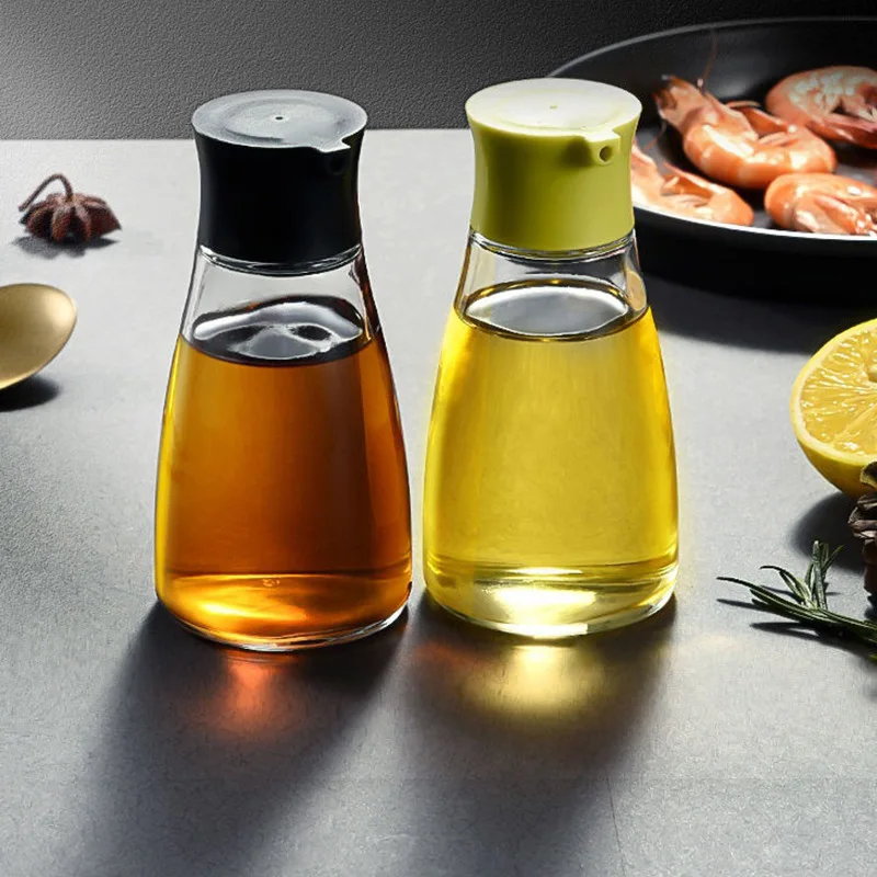 YOMDID Durable Oil Bottle Soy Sauce Vinegar Sesame Oil Container Olive Oil Jar Seasoning Bottle Leak-Proof Kitchen Storage 170ML