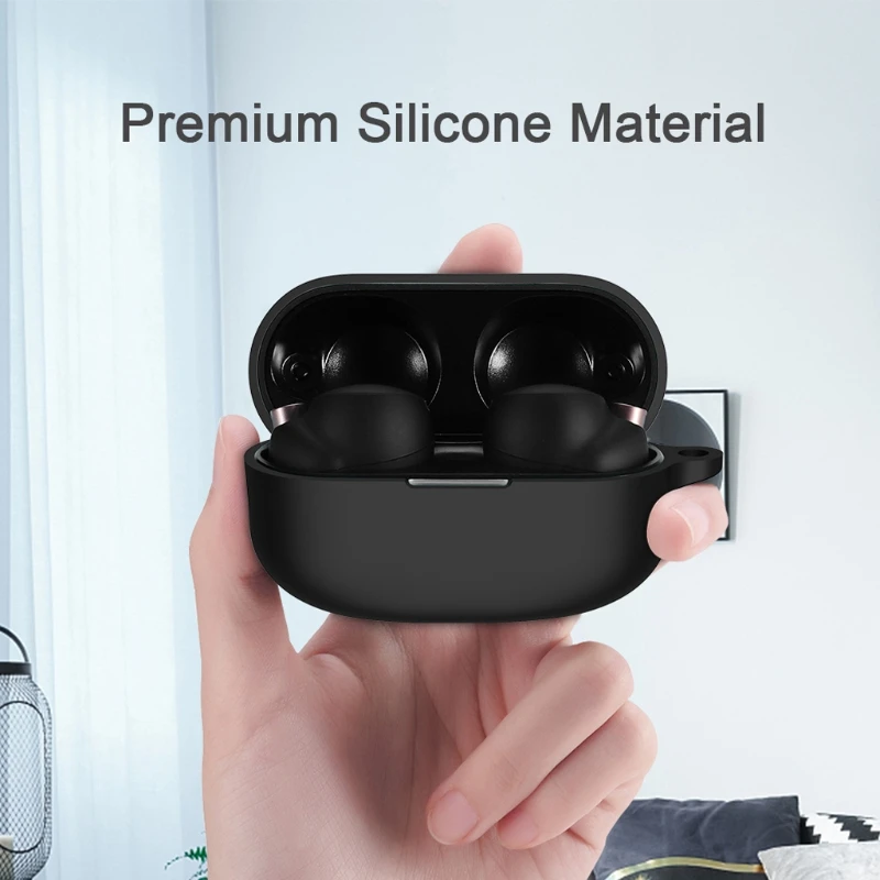 Soft Silicone Cover Compatible with-S-ony WF-1000XM4 Earbuds Charging Case Protective Dust-resistant Case