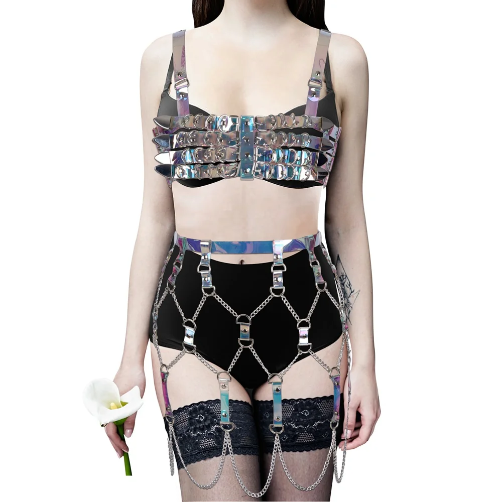 

Skirt Fashion Harness For Women Lingerie Set Waist Chain Accessories Punk Goth Sword Belt Garter Erotic Stockings Dance Wear