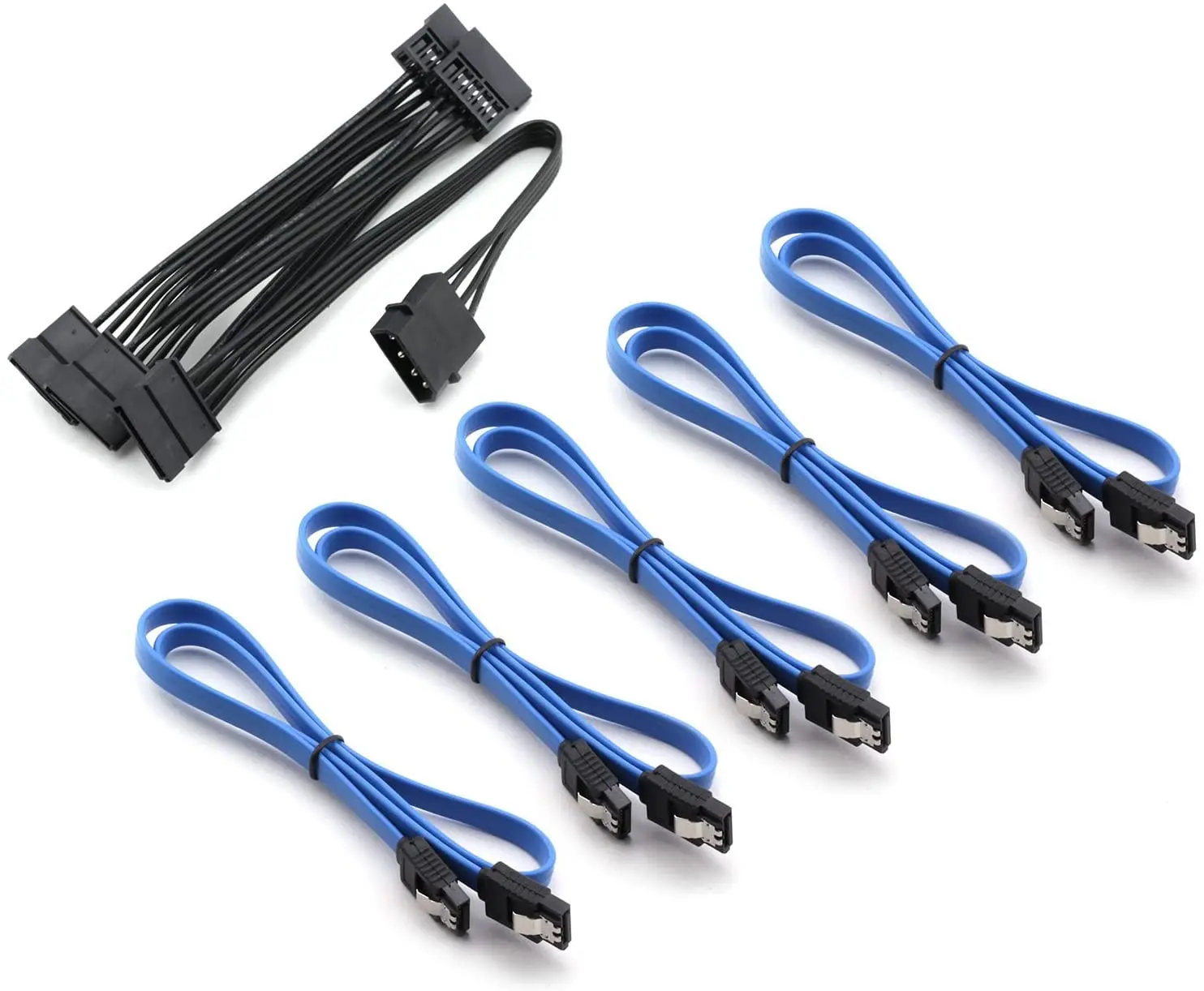 موليكس 4pin IDE 1 إلى 5 SATA 15Pin القرص الصلب إمدادات الطاقة الفاصل وصلة كابل DIY بها بنفسك PC Sever 4-pin إلى 15-pin الطاقة 60 سنتيمتر