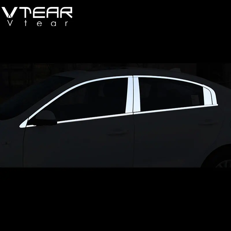 Vtear For Kia Rio 4 Accessories car window trim cover Chromium Styling plate Exterior car-styling decoration parts 2017-2019