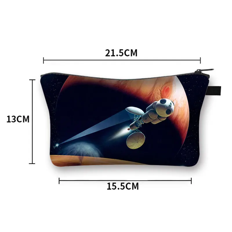 Astronaut / Spaceship Cosmetic Bag Starry Night Galaxy Boys Girls Toiletry Bags Lipstick Pouch Ladies Portable Mini Wallet