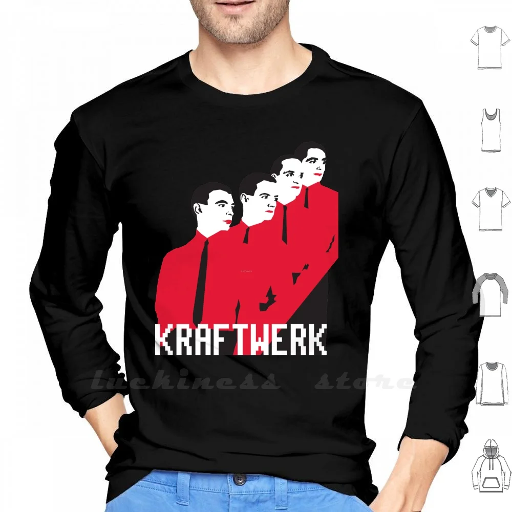 Kraftwerk Long Sleeve Cotton Future Space Robots Technology Sci Fi Model Dummie Power Station Germany Düsseldorf Ralf Hütter