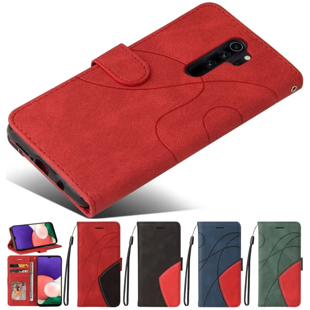 Magnetic Leather Case For Redmi 8A 10X 9A 9C Note 10 10T 4X 6 9T 8 8T 9 9S Pro Mi Poco X3 NFC Wallet Flip Stand Phone Cover D06G