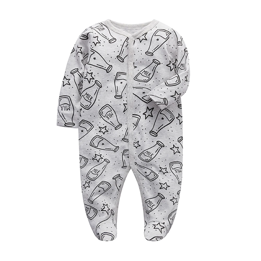 Newborn Pajamas For Boys And Girls Long Sleeve Footed Cotton Sleepsuit New Born Sleepwear Baby Clothes