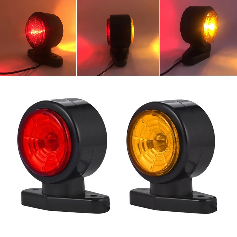 4PCS 12V-24V Car Truck Position LED Side Marker Light Signal Outline Lamps Red White Yellow For SUV Truck Lorry RV Bus Boat Tail