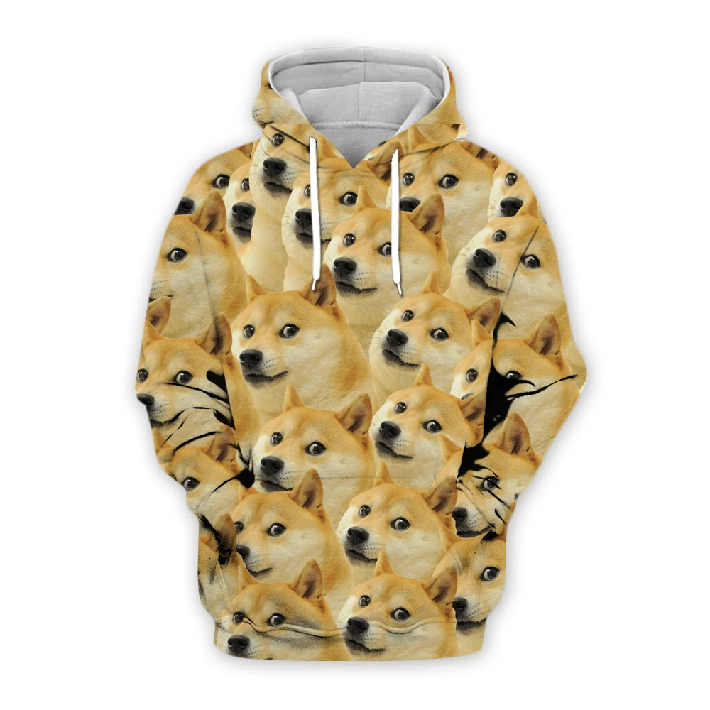 2019 New Fashion Men 3d hoodies Animal Funny Doge Head pullover shiba inu Printed Sweatshirt/zip hoodie Unisex streetwear - Image 4