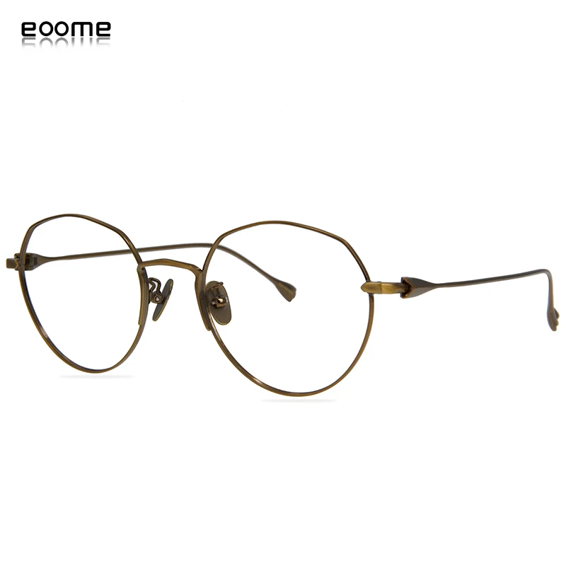 

eoome TITANIUM new design vintage polygon ROUND shape high quality best optical frame hand made design fast delivery