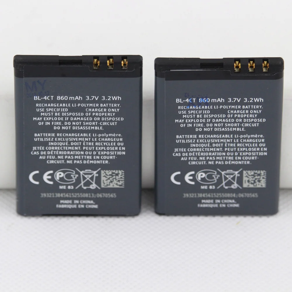 

ISUNOO 10pcs/lot 860mAh Battery BL-4CT BL4CT BL 4CT For Nokia 5310 6700S X3 X3-00 7230 7310C 5630 2720 2720A 7210C 6600F Battery