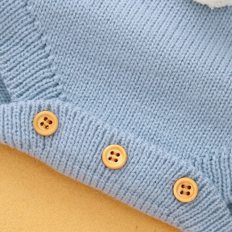 Baby Bodysuit Knit Sleeveless Newborn Girl Boy Jumpsuit Outfit Fashion 3D Rabbit Pom Pom Infant Kid Clothing Top Easter Playsuit view 4