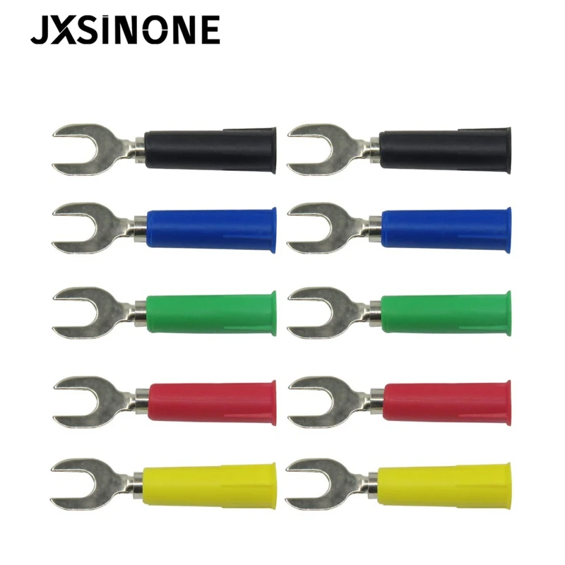 JXSINONE P4002 10PCS 5Color (in width) 6mm Insert Type U Type And Y Type Insert Harpoon Welding Insert 4mm banana plug