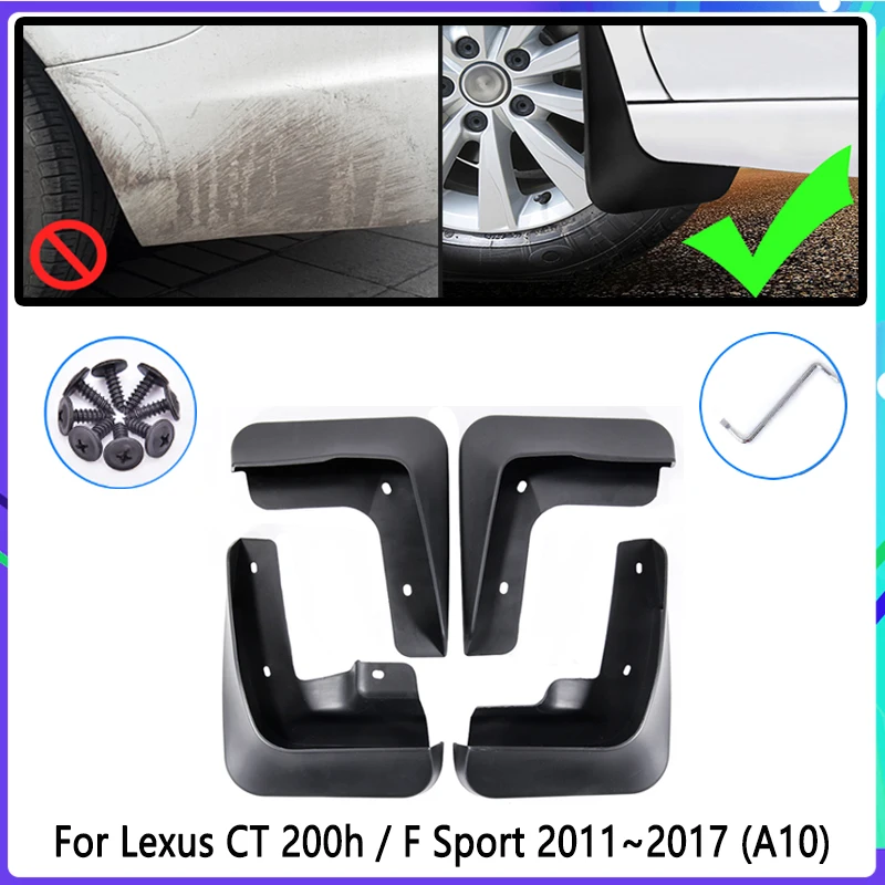 Garde-boue de voiture pour Lexus, garde-boue, garde-boue, accessoires automobiles, CT 200H, CT200H, Fdehors F dehors 2011 ~ 2017, 4 pièces