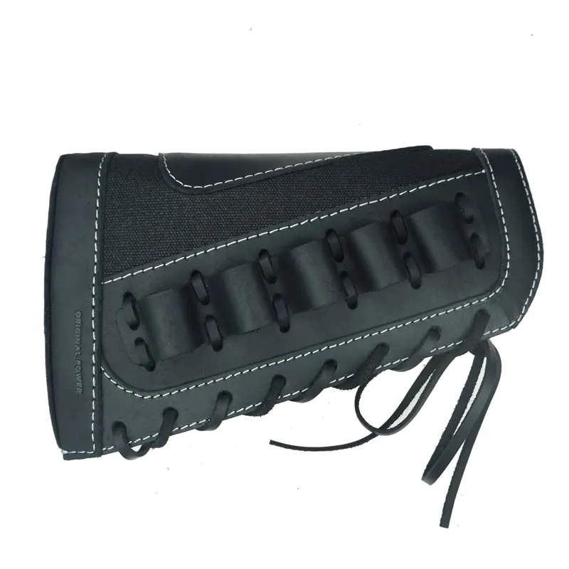 Leather Rifle Sling Shoulder Padding Tactical Strap And Shotgun Gun Buttstock Ammo Shell Holder For 5pcs 12 Gauge