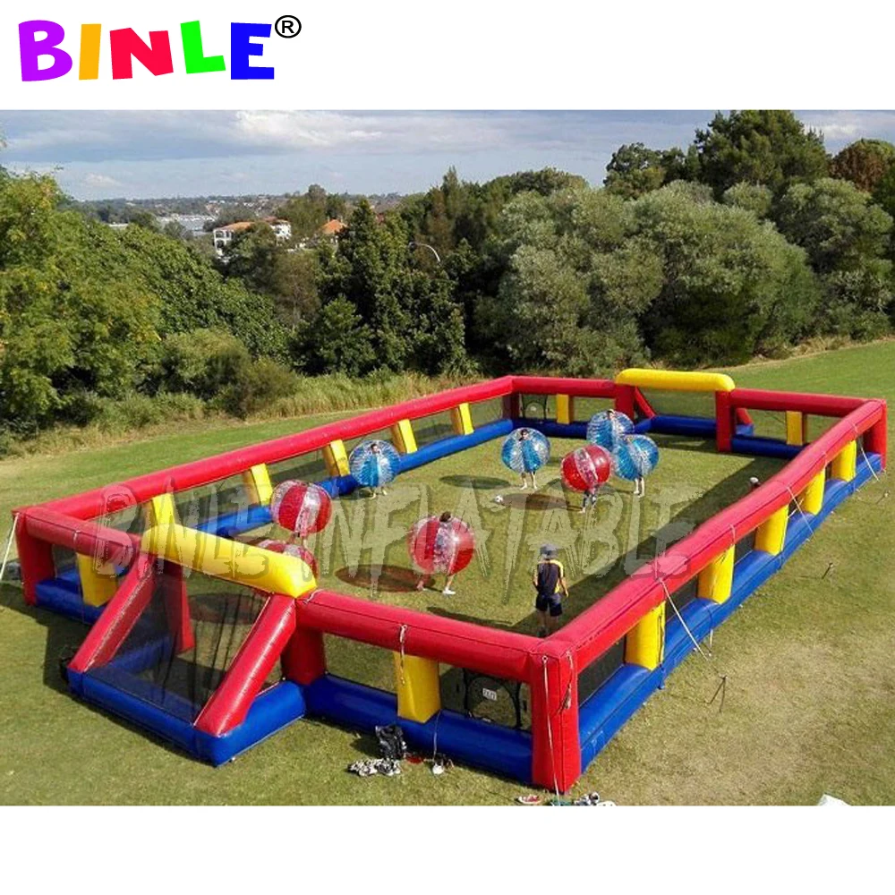 New style outdoor glass inflatable football court,bubble ball pitch portable soccer game for fun