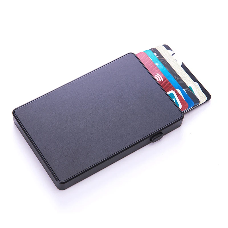 Fashion Pop-up Push Button Bank Credit Card Case Holder Slim Smart Card Wallet RFID Thin Smart Metal Wallet For Man Women New