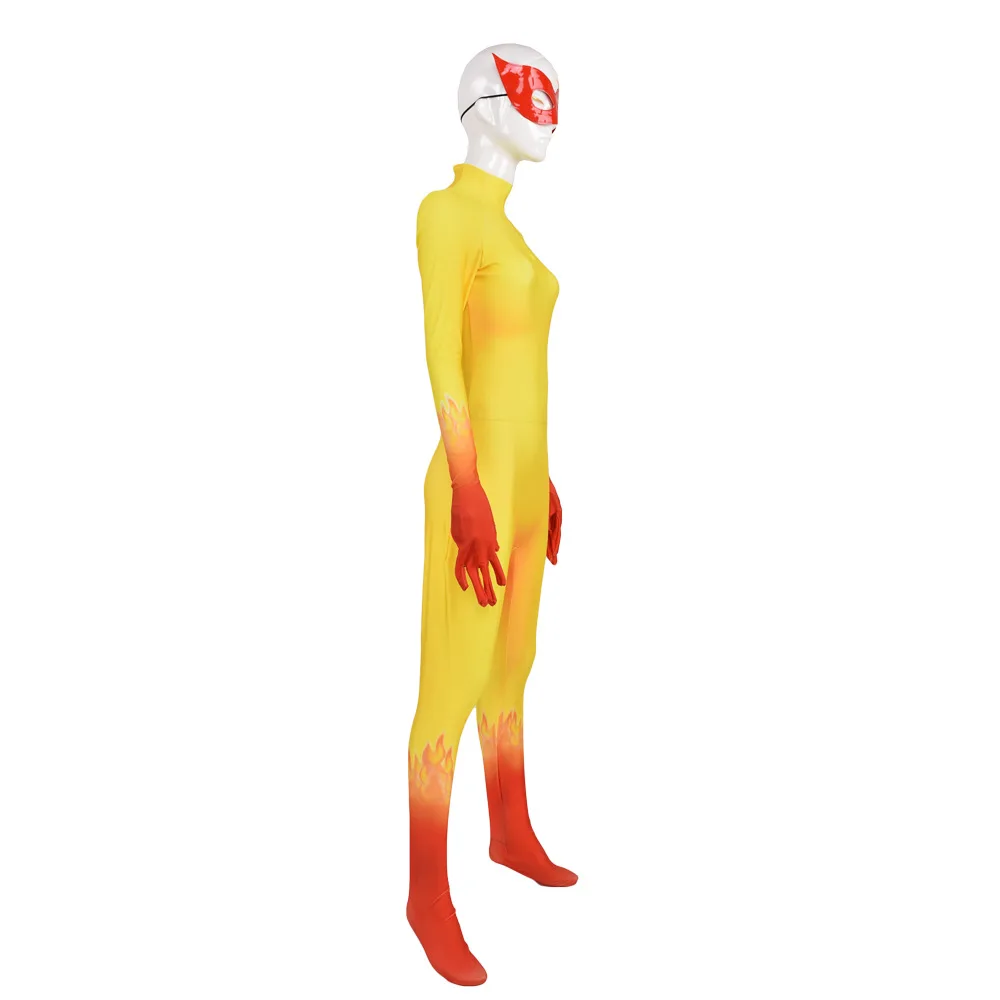 Firestar Thiên Thần Trang Phục Hóa Trang Zentai Bodysuit Halloween Siêu Anh Hùng Trang Phục Cho Người Lớn/Trẻ Em