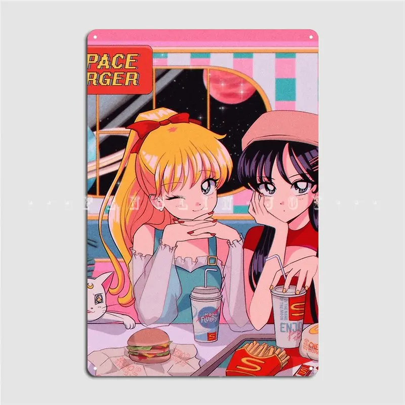 

Space Burger Metal Sign Cinema Garage Club Bar Funny Poster Tin Sign Poster