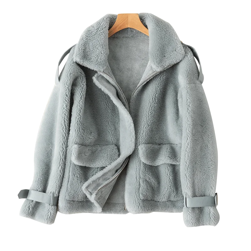 

Sheep 100% Wool Jacket Shearling Tops Autumn Winter Coat Women Clothes 2020 Korean Real Fur Coat Female Abrigo Mujer ZT4535