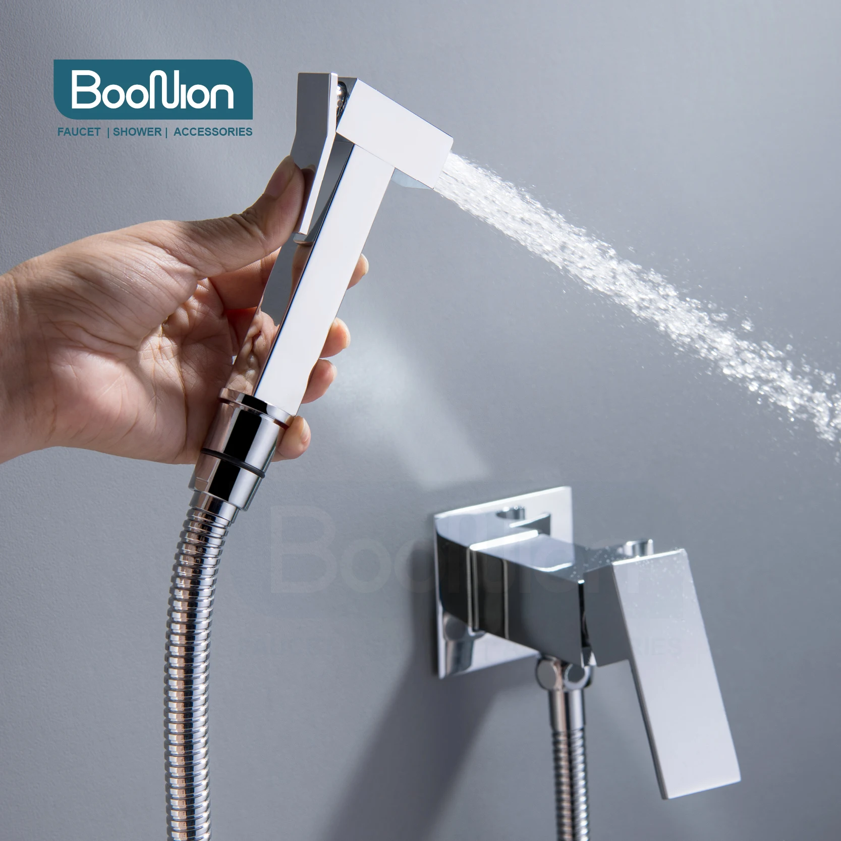 

Boonion Bidet faucet Brass chrome plated shower faucet Hot and cold faucet Square shower faucet Toilet faucet