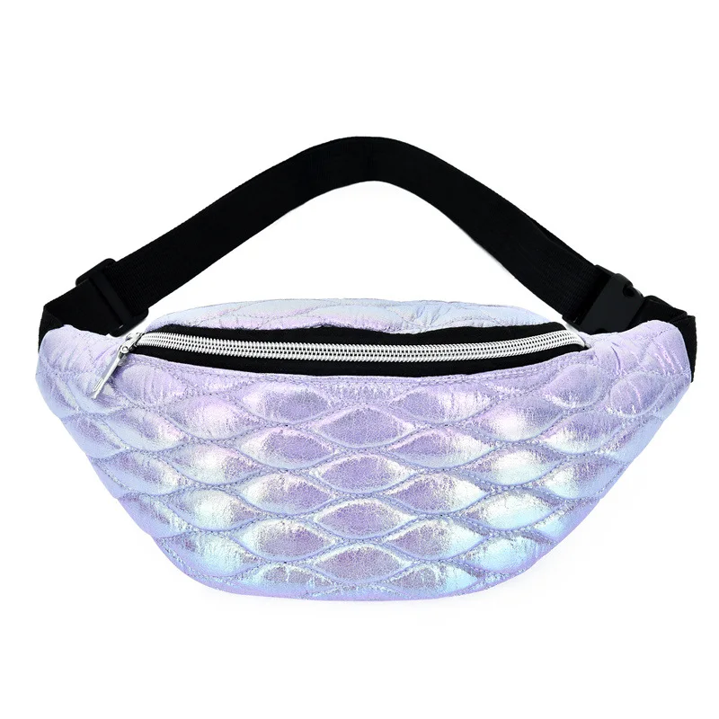 Fanny Pack Holographic Fashion Belt Bag Banana Waist Bag Reflective Laser Shoulder Bag Waist Bag Pochete Women\'s Belt Bag Purse