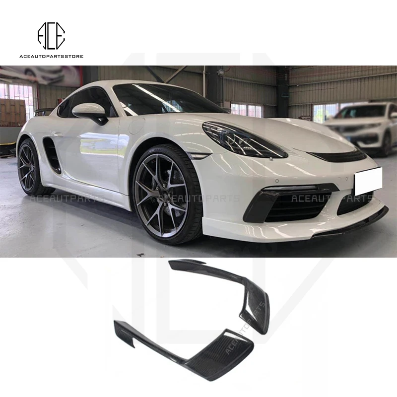 Alta calidad para Porsche 718 Boxter faro lámpara cubierta tipo ceja alta calidad fibra de carbono cubiertas de faros estilo de coche
