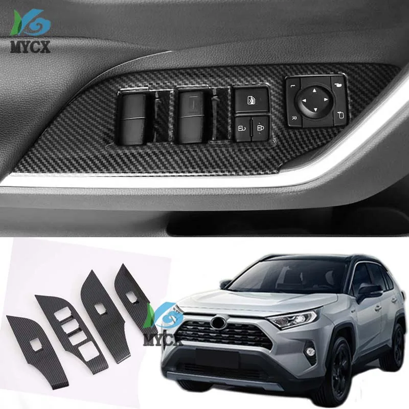 Only for Left hand drive ! For Toyota RAV4 RAV 4 2019-2020 ABS Accessories Car Interior Door Window Lift Regulator Cover Trim