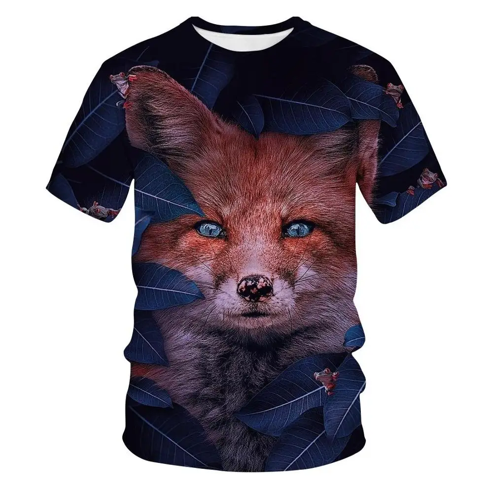 3D Print T shirts Men Women Summer Harajuku Clothing Hip Hop Fashion  Boys and  Girls Tees Tops Cute Animal Graphic Fox T-Shirt