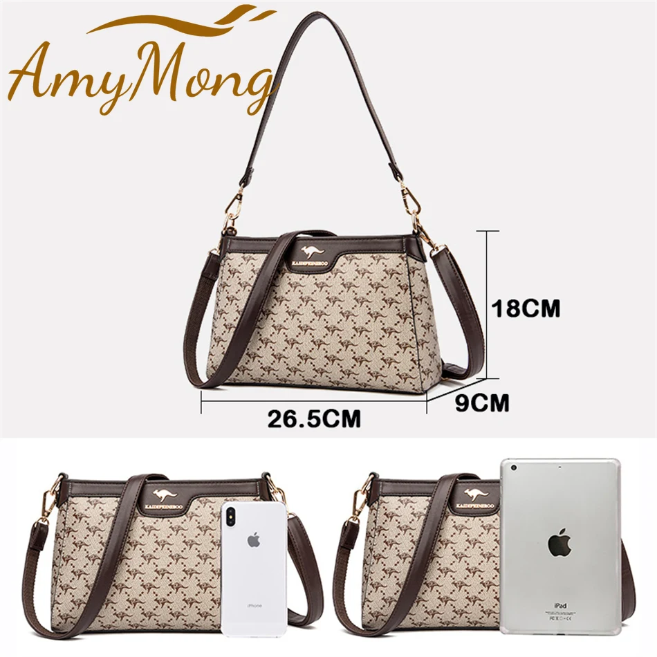 Women Fashion Printed Handbags Purses Luxury Designer Shoulder Messenger Flap Bags High Quality Leather Top-handle Croosbody Sac