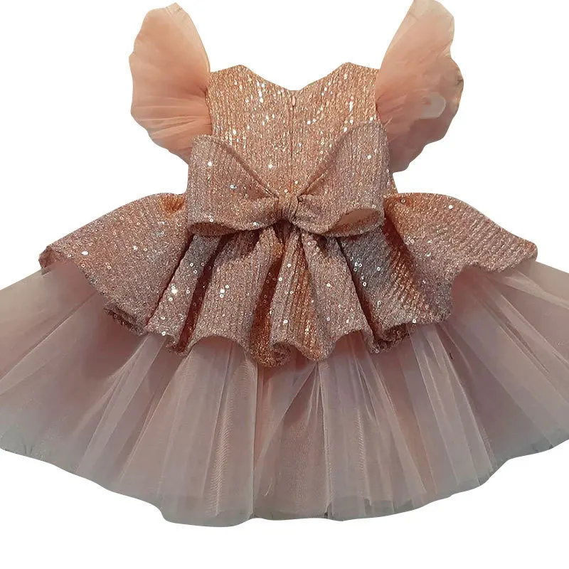 Baby Girl Tutu Party Gown Flower Girls Dresses for Wedding  2 4 5 10 Years Birthday Kids Clothes Princess Tulle Children Costume