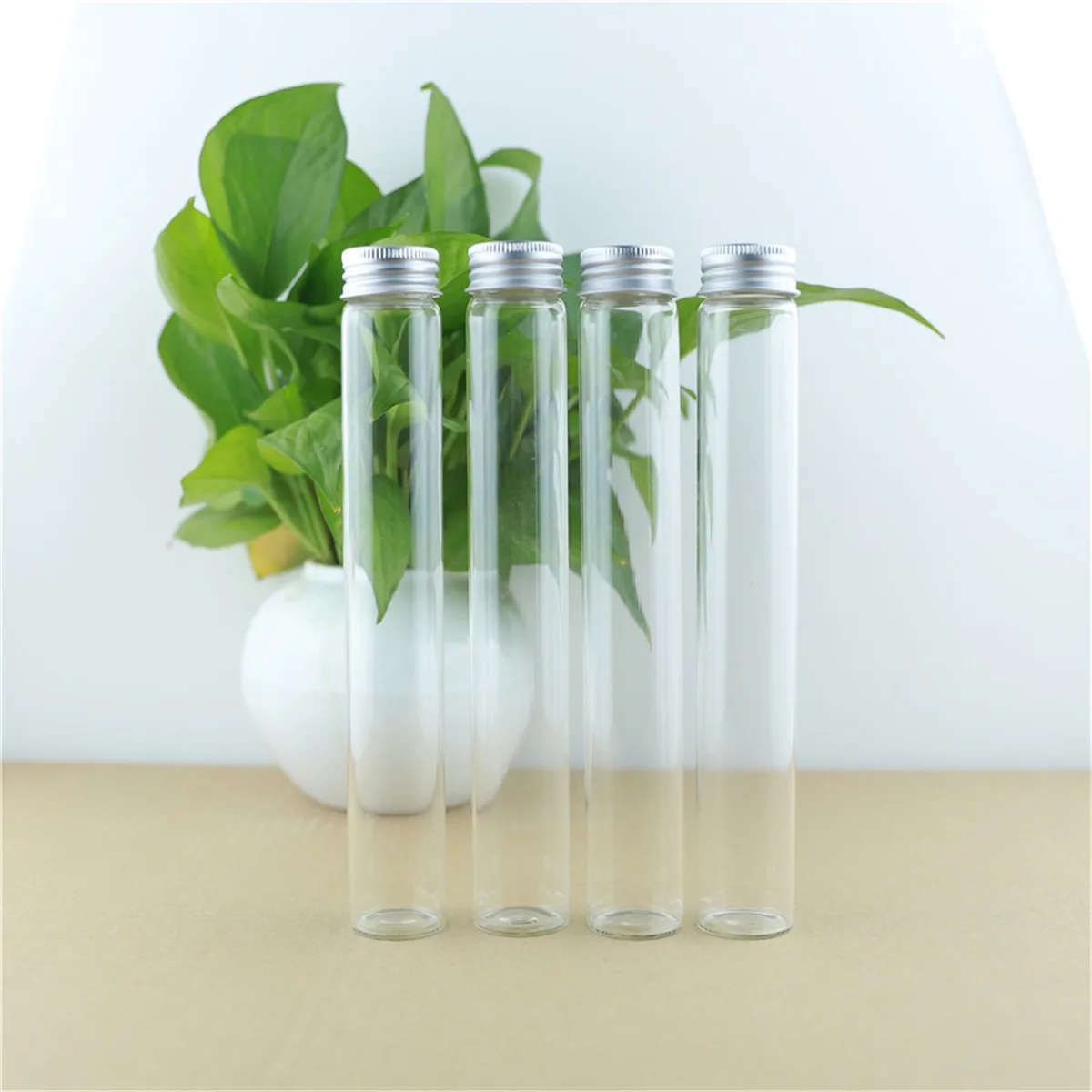 15 PCS/lot Glass test tube 110ml Glass Bottles Aluminum Caps Glass Tiny Jars Vials Glass Containers Decorative Bottle