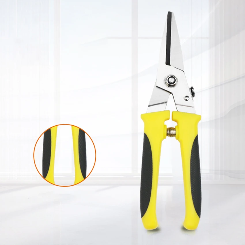 Tin Snip para cortar chapa metálica Tin Cutting Shears com lâmina forjada, Comfort Grip Aviação Snip, reto, curvo