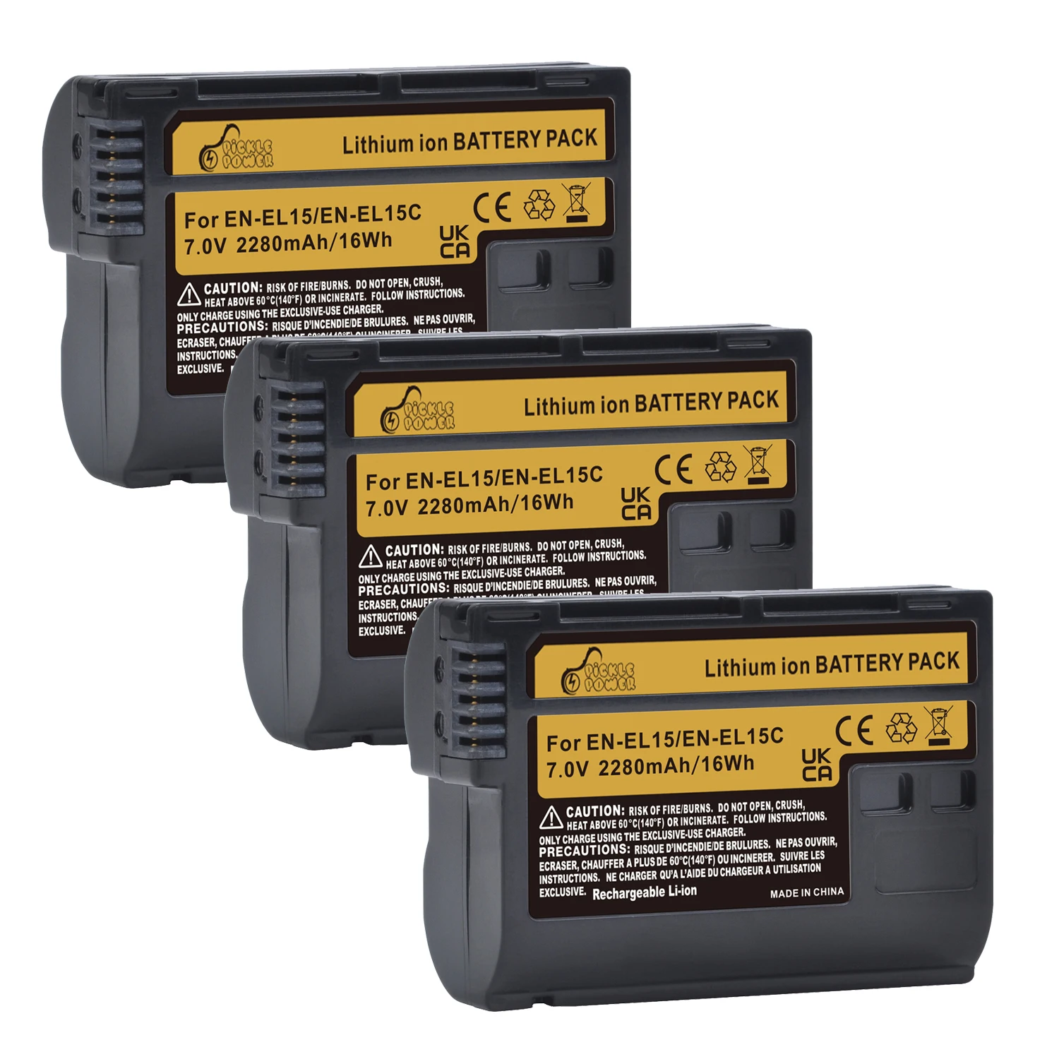 Аккумулятор Pickle Power 2280mAh EN-EL15C EN-EL15 для камер Nikon Z5 Z6 Z6 II Z7 Z7II D780 D850 D800E D7500 NEW Z Series