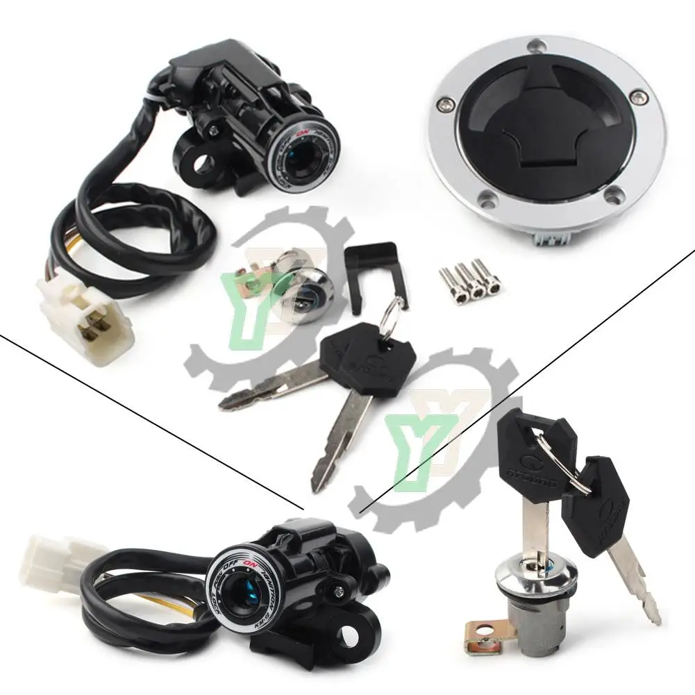 

Gas Fuel Tank Cap Cover Seat Ignition Switch Start Lock Contact Key Set For Kawasaki Ninja ZX10R ZX1000 2011-19 ZX6R ZX636 13-18