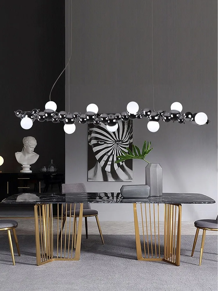 Led Chandelier For Dining Table Kitchen Modern Long Hanging Light Fixture Creative Loft Indoor Home Decor Luster Pendant Lamp