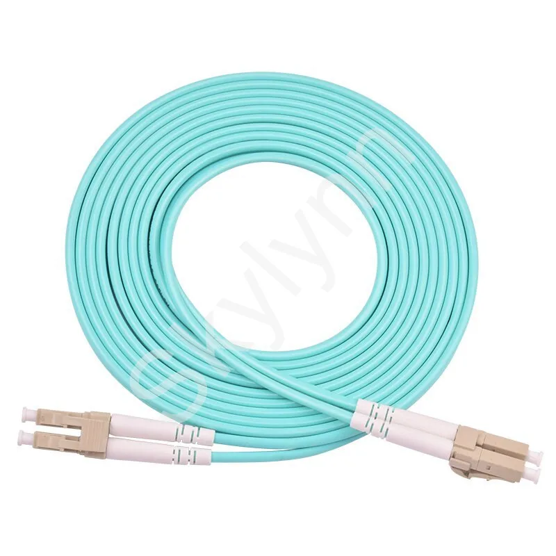 Imagem -06 - Cabo de Remendo da Fibra Ótica de Skylynn 50 Peças Bolsa lc Upc-lc Upc Om3 Duplex 3.0 mm Aqua Lszh Jacket Jumper Cabo 1m 2m