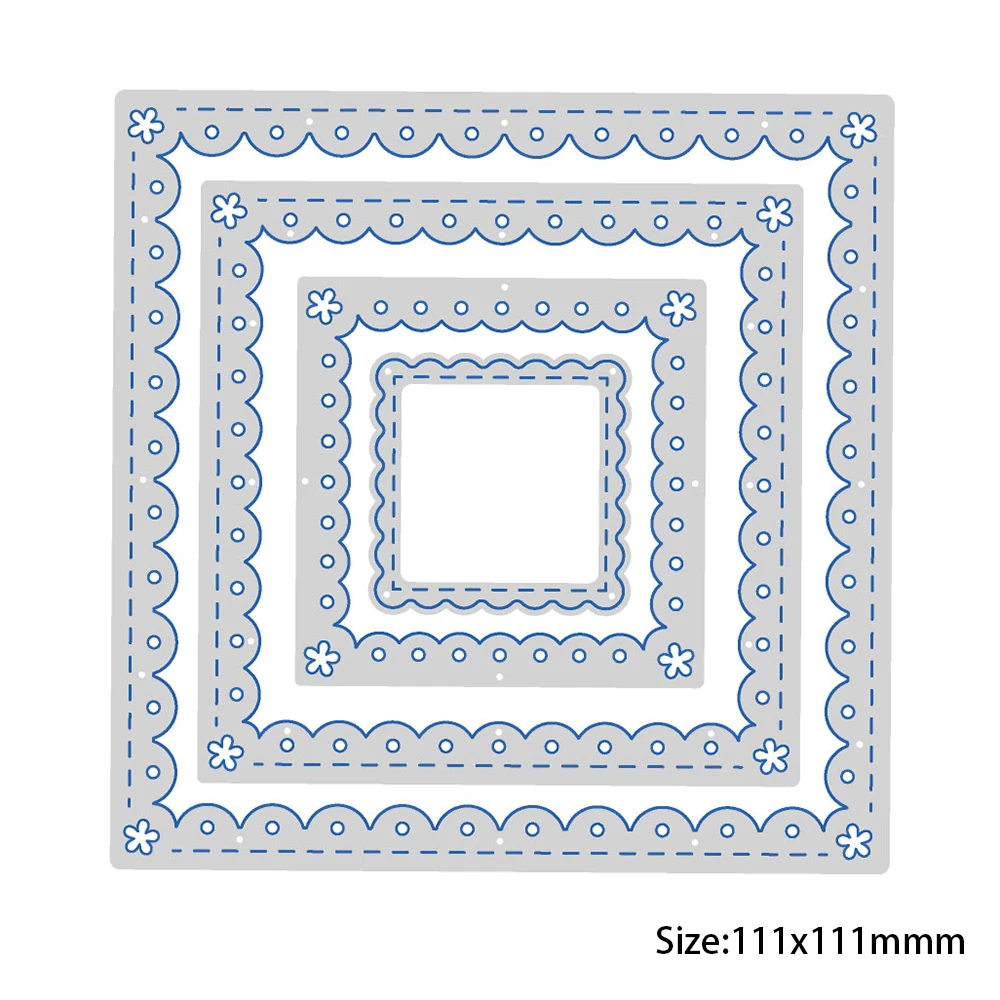 3D Square/Heart /Circle Metal Cutting Dies Stencils for DIY Scrapbooking Photo Album Paper Cards Making Decorative Crafts